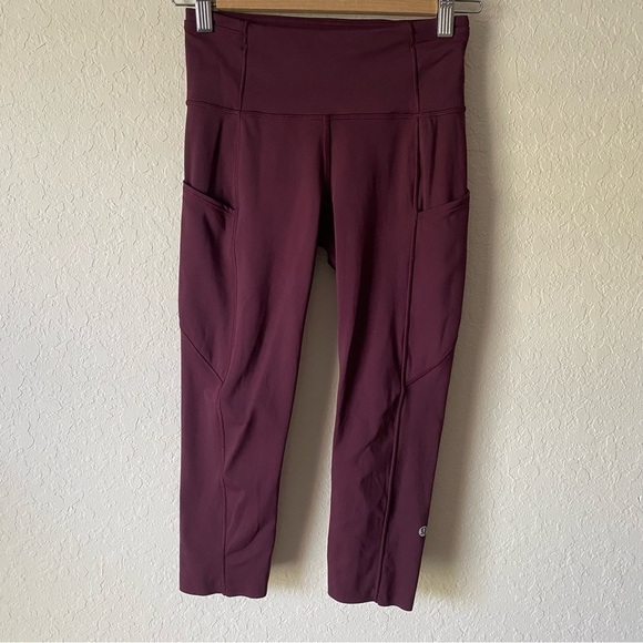 Lululemon | Women's Fast & Free Crop II *Nulux 19" Leggings Size 4 Dark Adobe - Picture 3 of 8